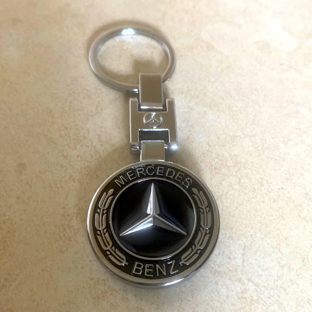 Mercedes Benz logo metal keychain